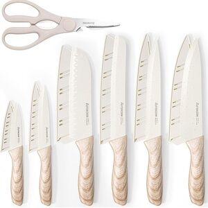 Astercook Knife Set 13 Piece Kitchen Knives Set, Ceramic Coating Stainle…​​​